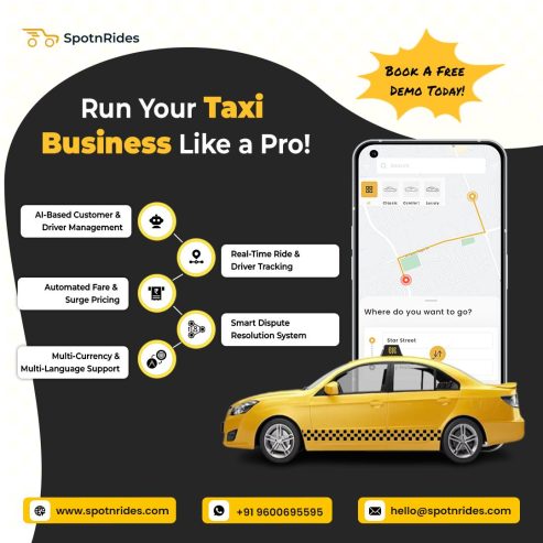 Démarrez votre propre service de taxi avec les solutions d’application évolutives de SpotnRides
